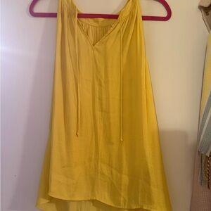 CAbi Bright Yellow Sleeveless V-Neck Tunic with Tie